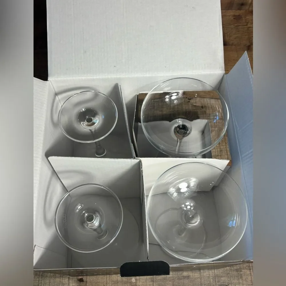 Cocktail Glasses Set of 4 Made in Poland by Krosno Brilliance In Glass 8.1 Oz